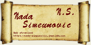 Nada Simeunović vizit kartica